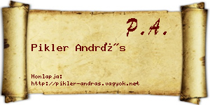 Pikler András névjegykártya